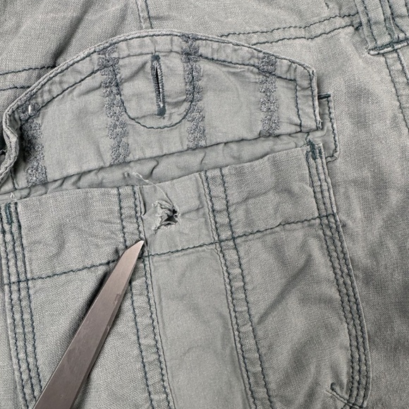 Vintage Y2K Abercrombie & Fitch Cargo Pants Womens Medium Mint Low Rise Bootcut - Picture 13 of 15